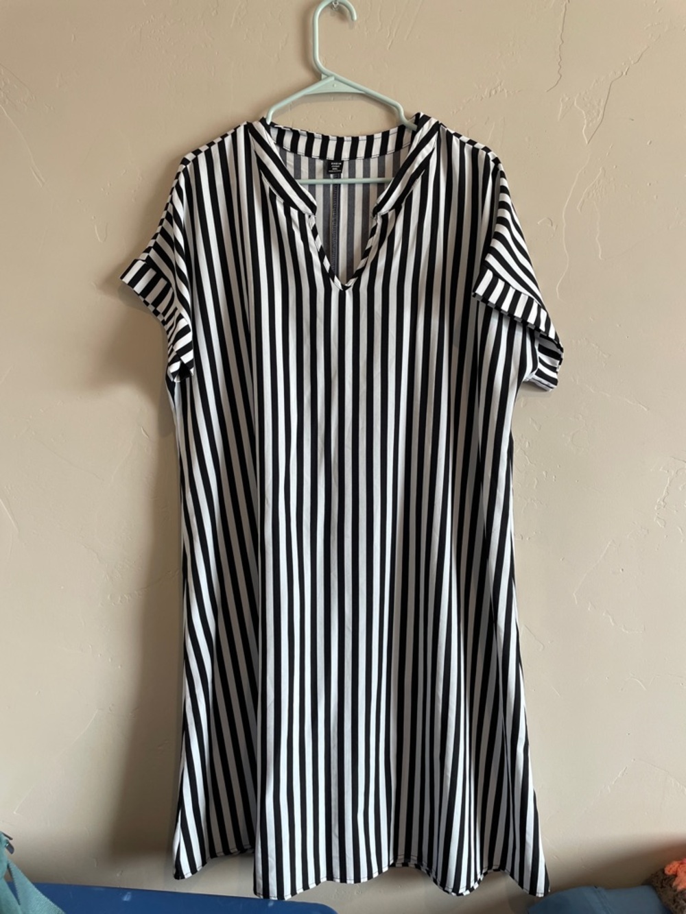 SHEIN Black and White Striped Midi Dress
